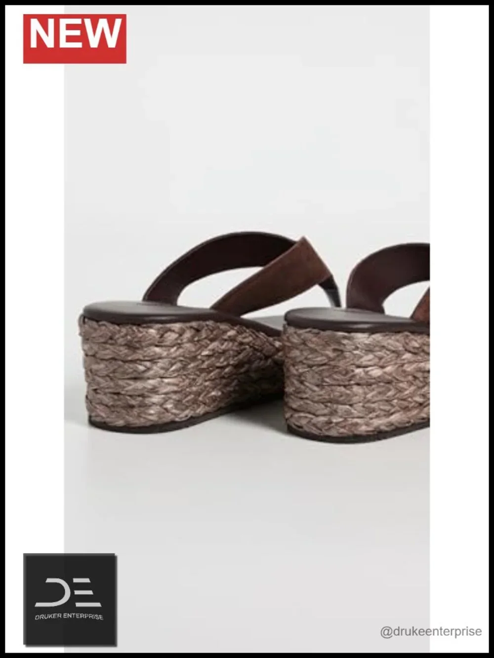 Raffia Wedge Sandals with Ankle Strap Slip On Leather